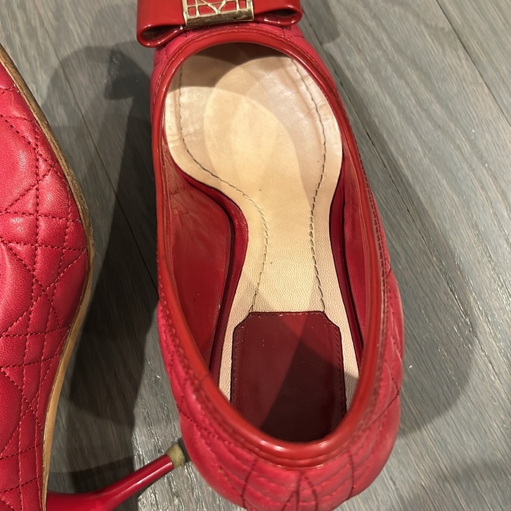 Dior Red Quilted Heels - Picture 11 of 12